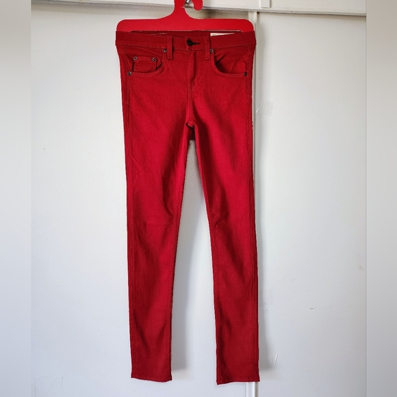 NWOT Rag & Bone High Rise Skinny Jeans Denim Red Stretch sz 25. - Picture 3 of 17
